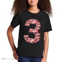 Kids Fire Truck 3rd Birthday Boy 3 Year Old Firefighter Kids T-Shirt thumb 2