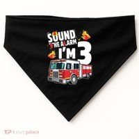 Kids Fire Truck 3rd Birthday Boy Firefighter 3 Year Old USA-Made Doggie Bandana thumb 0