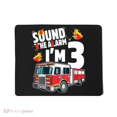 Kids Fire Truck 3rd Birthday Boy Firefighter 3 Year Old Mousepad