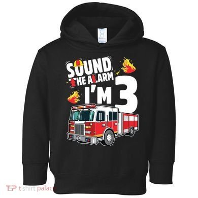 Kids Fire Truck 3rd Birthday Boy Firefighter 3 Year Old Toddler Hoodie