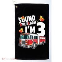 Kids Fire Truck 3rd Birthday Boy Firefighter 3 Year Old Golf Towel thumb 0