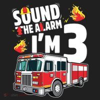 Kids Fire Truck 3rd Birthday Boy Firefighter 3 Year Old Golf Towel thumb 3