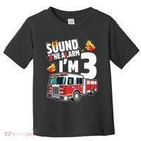 Kids Fire Truck 3rd Birthday Boy Firefighter 3 Year Old Toddler T-Shirt thumb 0