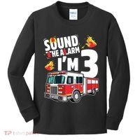 Kids Fire Truck 3rd Birthday Boy Firefighter 3 Year Old Kids Long Sleeve Shirt thumb 0