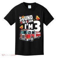 Kids Fire Truck 3rd Birthday Boy Firefighter 3 Year Old Kids T-Shirt thumb 0