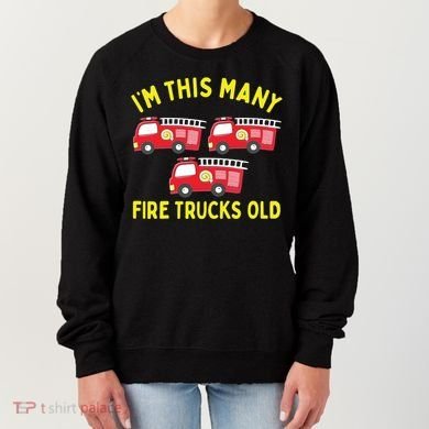 Kids Fire Truck 3rd Birthday Boy Firefighter 3 Three Women's Sweatshirt