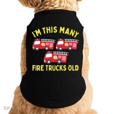 Kids Fire Truck 3rd Birthday Boy Firefighter 3 Three Doggie Tank