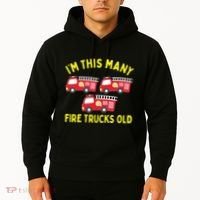 Kids Fire Truck 3rd Birthday Boy Firefighter 3 Three Hoodie thumb 2