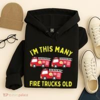 Kids Fire Truck 3rd Birthday Boy Firefighter 3 Three Hoodie thumb 4