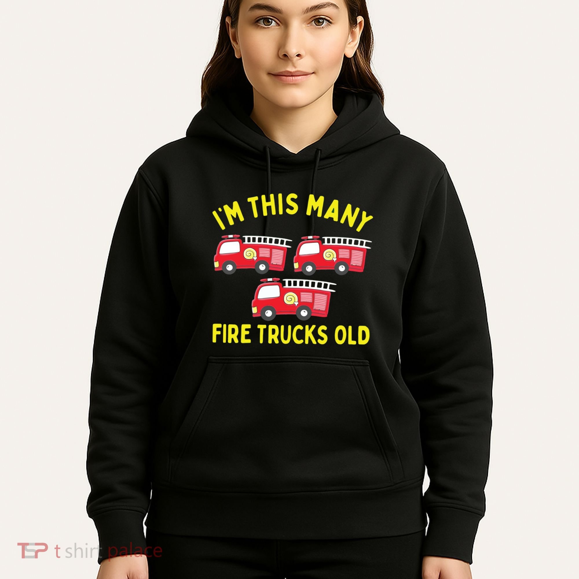 Kids Fire Truck 3rd Birthday Boy Firefighter 3 Three Hoodie