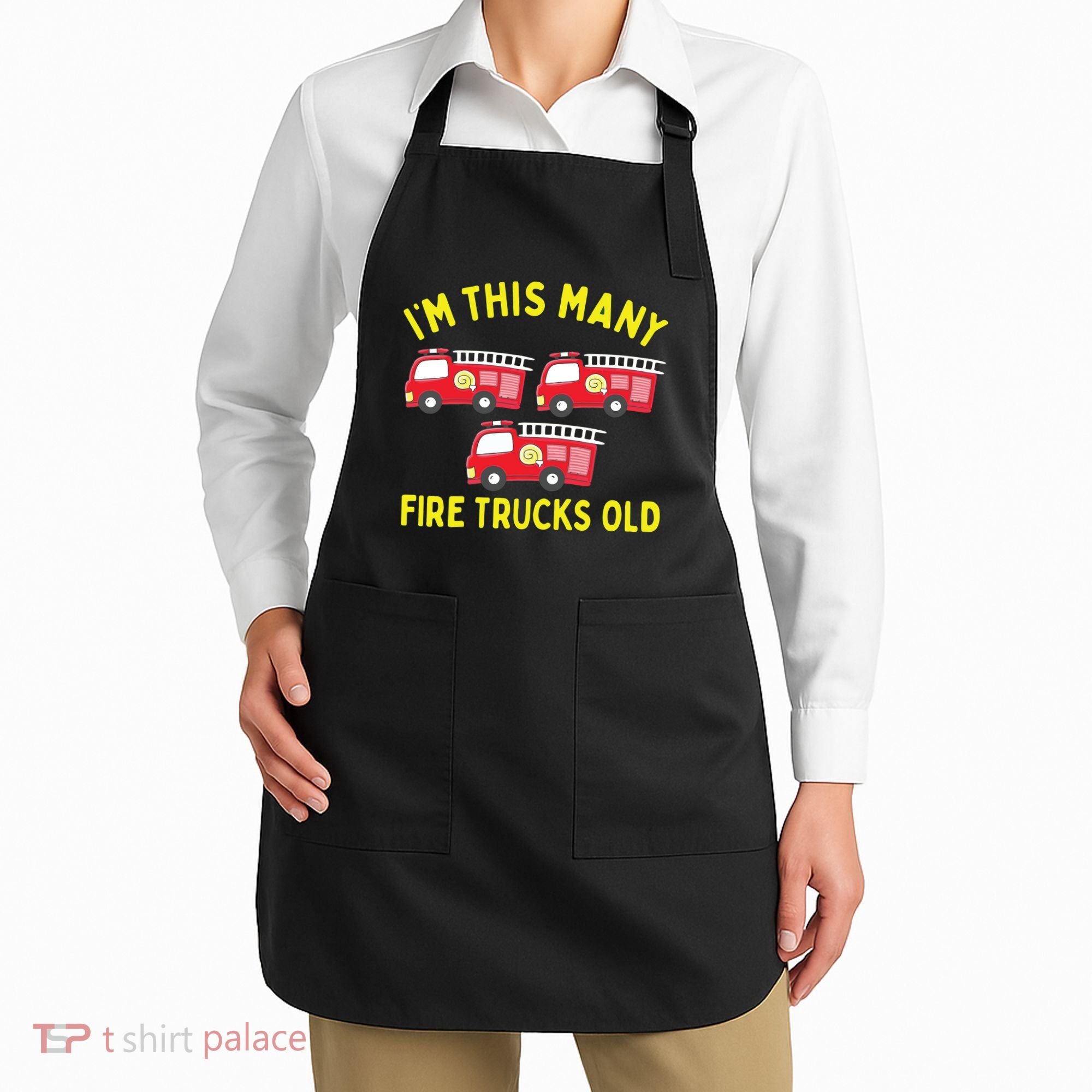 Kids Fire Truck 3rd Birthday Boy Firefighter 3 Three Apron