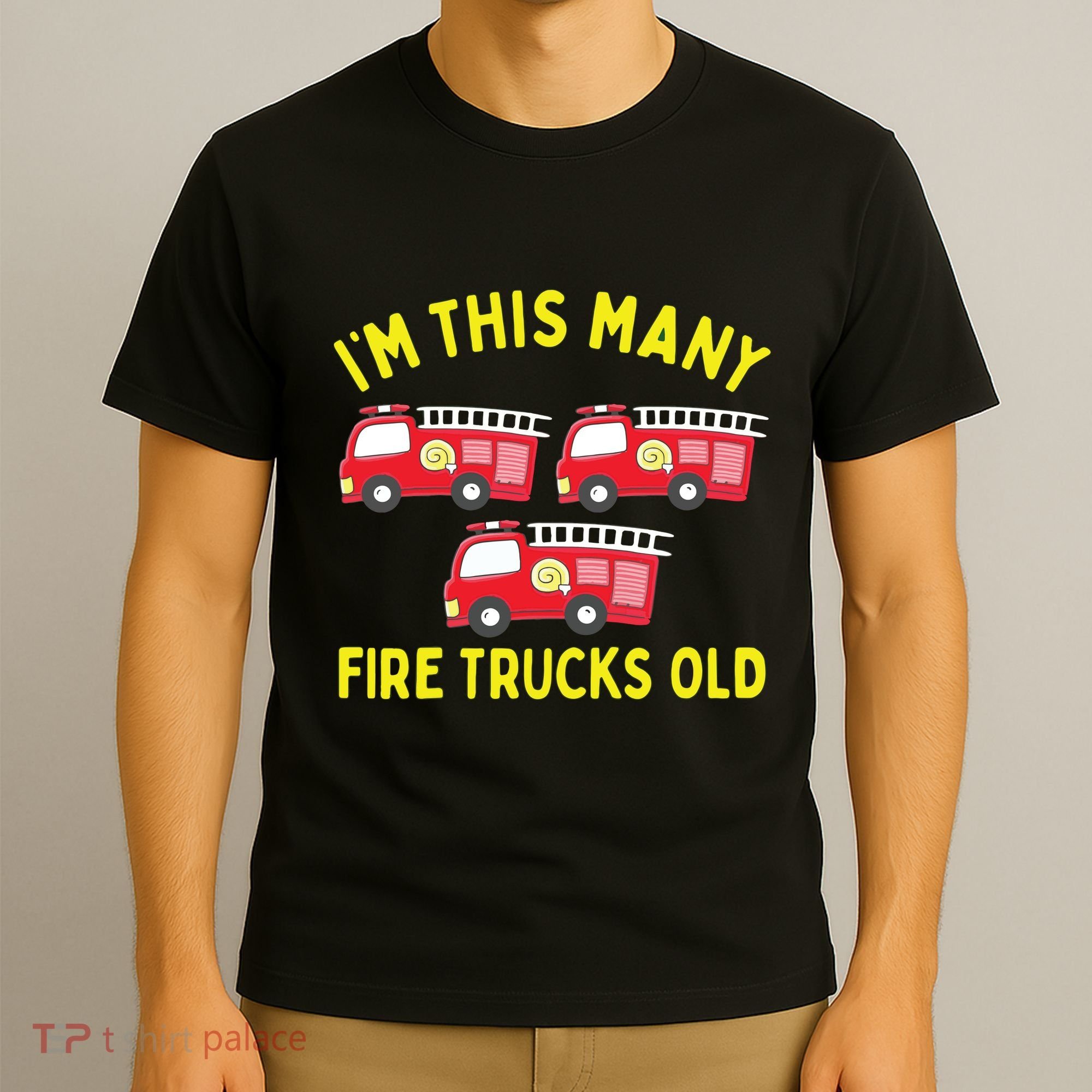 Kids Fire Truck 3rd Birthday Boy Firefighter 3 Three T-Shirt