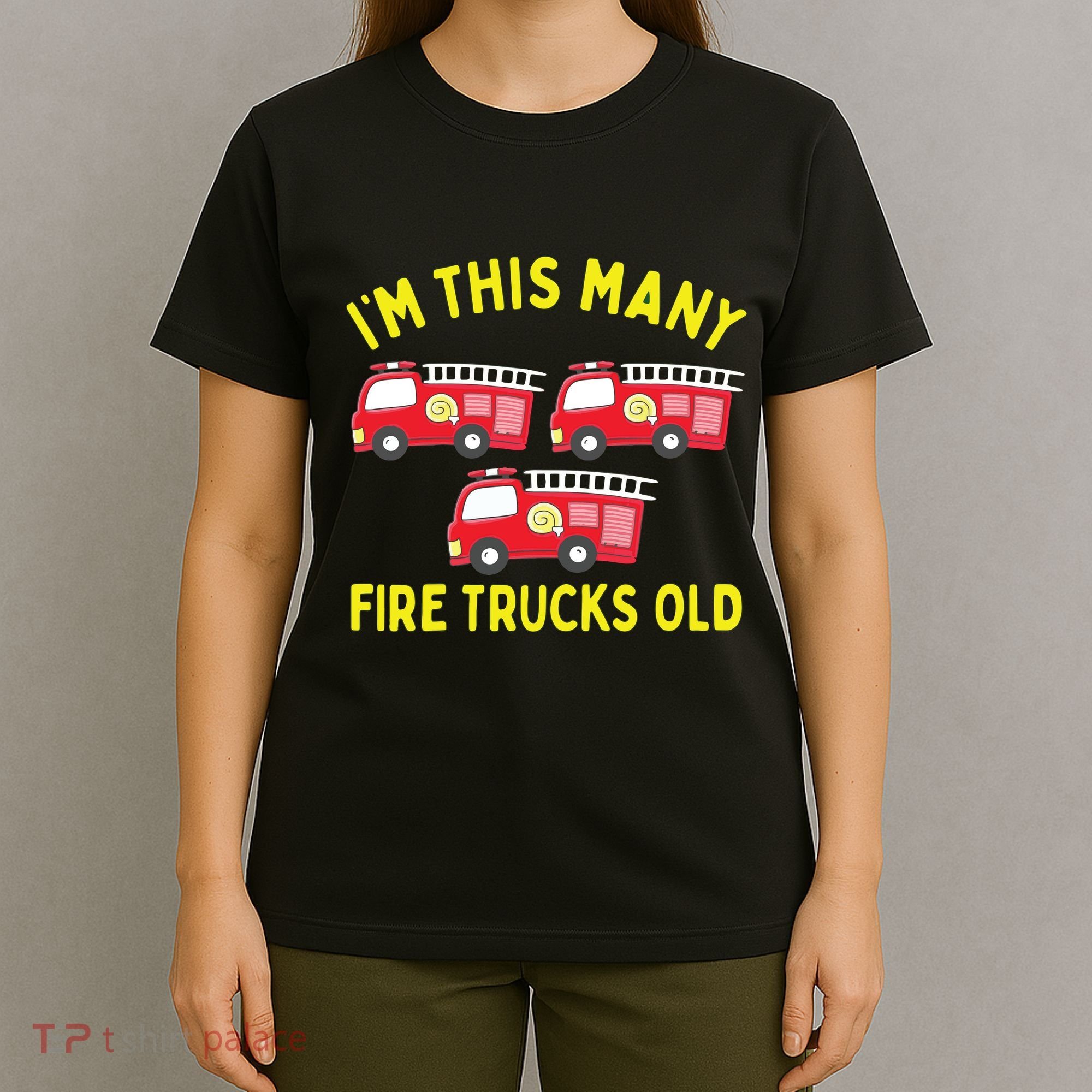 Kids Fire Truck 3rd Birthday Boy Firefighter 3 Three T-Shirt