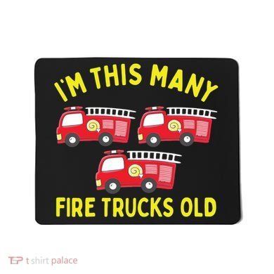 Kids Fire Truck 3rd Birthday Boy Firefighter 3 Three Mousepad
