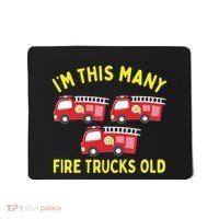 Kids Fire Truck 3rd Birthday Boy Firefighter 3 Three Mousepad thumb 0