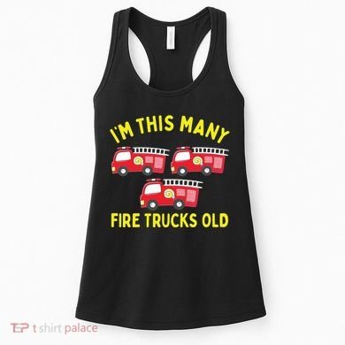Kids Fire Truck 3rd Birthday Boy Firefighter 3 Three Women's Tank Top