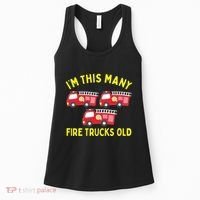 Kids Fire Truck 3rd Birthday Boy Firefighter 3 Three Women's Tank Top thumb 0
