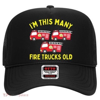 Kids Fire Truck 3rd Birthday Boy Firefighter 3 Three Hat