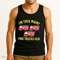 Kids Fire Truck 3rd Birthday Boy Firefighter 3 Three Tank Top thumb 3