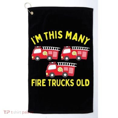 Kids Fire Truck 3rd Birthday Boy Firefighter 3 Three Golf Towel