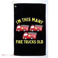 Kids Fire Truck 3rd Birthday Boy Firefighter 3 Three Golf Towel thumb 0