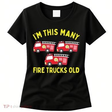 Kids Fire Truck 3rd Birthday Boy Firefighter 3 Three Women's T-Shirt