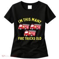 Kids Fire Truck 3rd Birthday Boy Firefighter 3 Three Women's T-Shirt thumb 0