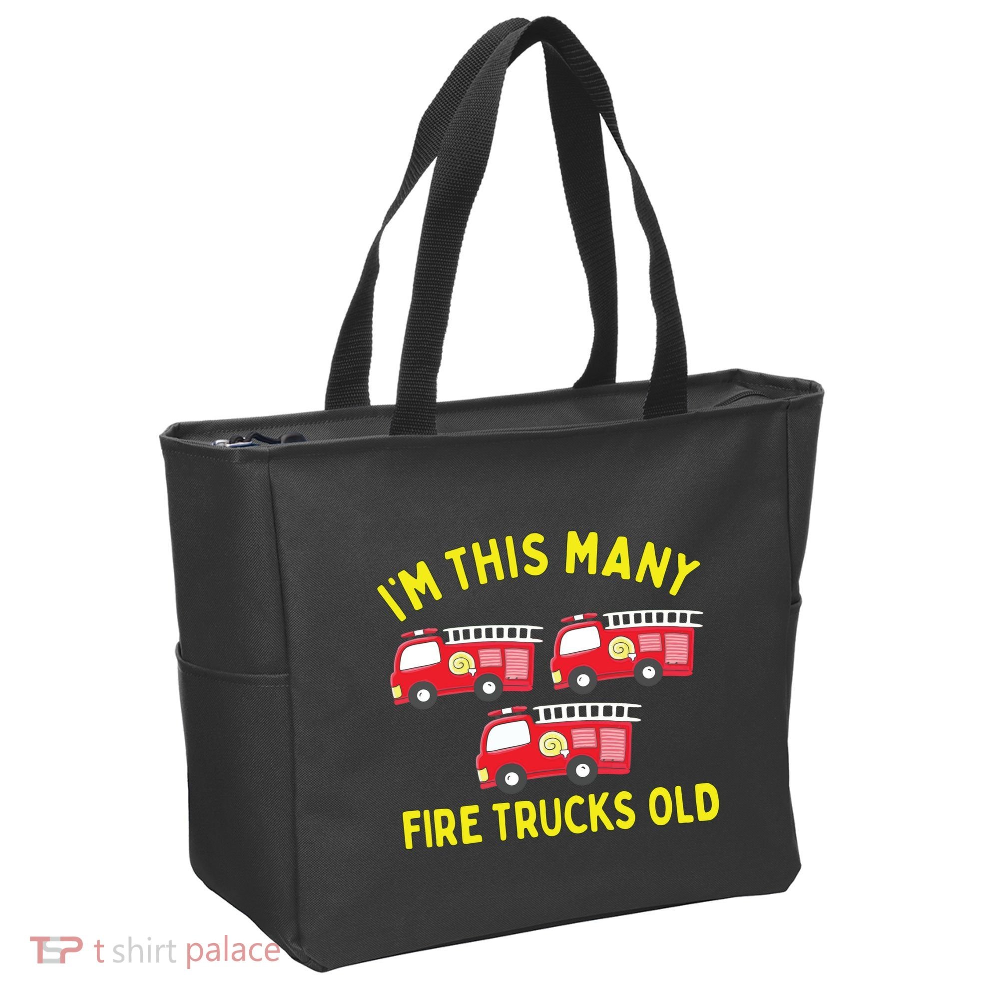 Kids Fire Truck 3rd Birthday Boy Firefighter 3 Three Tote Bag