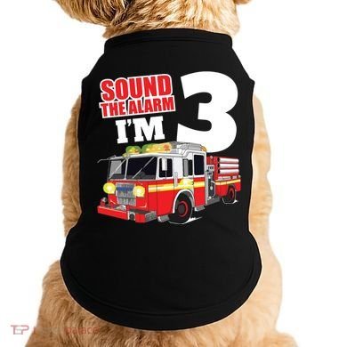 Kids Fire Truck 3rd Birthday Boy Firefighter Doggie Tank