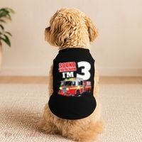Kids Fire Truck 3rd Birthday Boy Firefighter Doggie Tank thumb 2