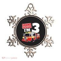 Kids Fire Truck 3rd Birthday Boy Firefighter Ornament thumb 0