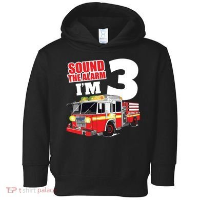 Kids Fire Truck 3rd Birthday Boy Firefighter Toddler Hoodie