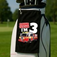Kids Fire Truck 3rd Birthday Boy Firefighter Golf Towel thumb 2
