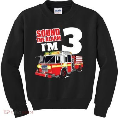 Kids Fire Truck 3rd Birthday Boy Firefighter Kids Sweatshirt