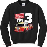 Kids Fire Truck 3rd Birthday Boy Firefighter Kids Sweatshirt thumb 0