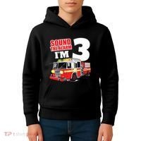 Kids Fire Truck 3rd Birthday Boy Firefighter Kids Hoodie thumb 4