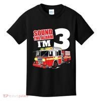 Kids Fire Truck 3rd Birthday Boy Firefighter Kids T-Shirt thumb 0