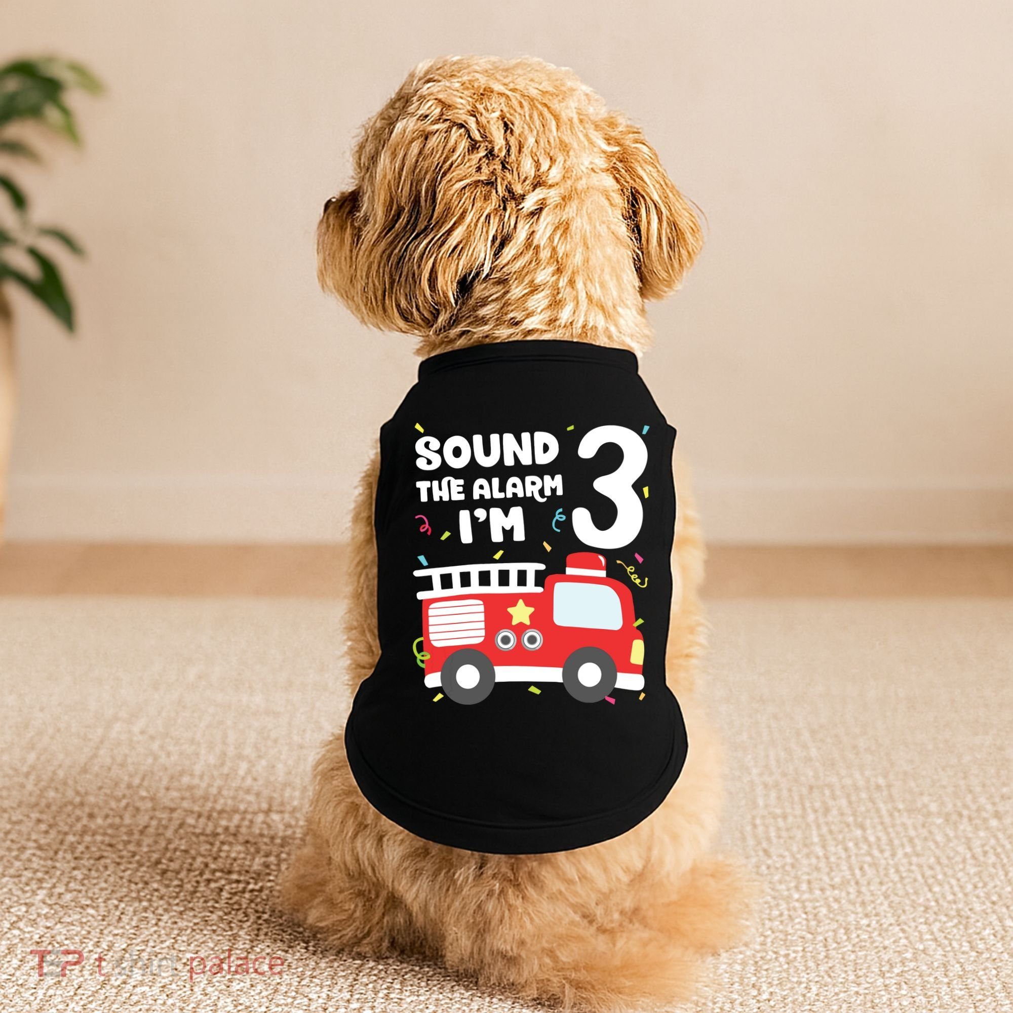 Kids Fire Truck 3rd Birthday Boy Firefighter 3 Year Old Doggie Tank