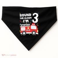 Kids Fire Truck 3rd Birthday Boy Firefighter 3 Year Old USA-Made Doggie Bandana thumb 0