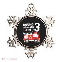 Kids Fire Truck 3rd Birthday Boy Firefighter 3 Year Old Ornament thumb 0