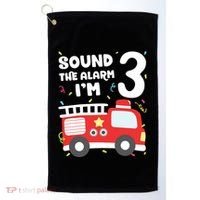 Kids Fire Truck 3rd Birthday Boy Firefighter 3 Year Old Golf Towel thumb 0