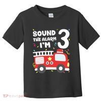 Kids Fire Truck 3rd Birthday Boy Firefighter 3 Year Old Toddler T-Shirt thumb 0