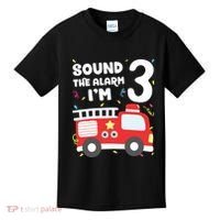 Kids Fire Truck 3rd Birthday Boy Firefighter 3 Year Old Kids T-Shirt thumb 0