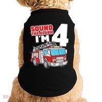 Kids Fire Truck 4 Year Old Firefighter Four 4th Birthday Boy Doggie Tank thumb 0