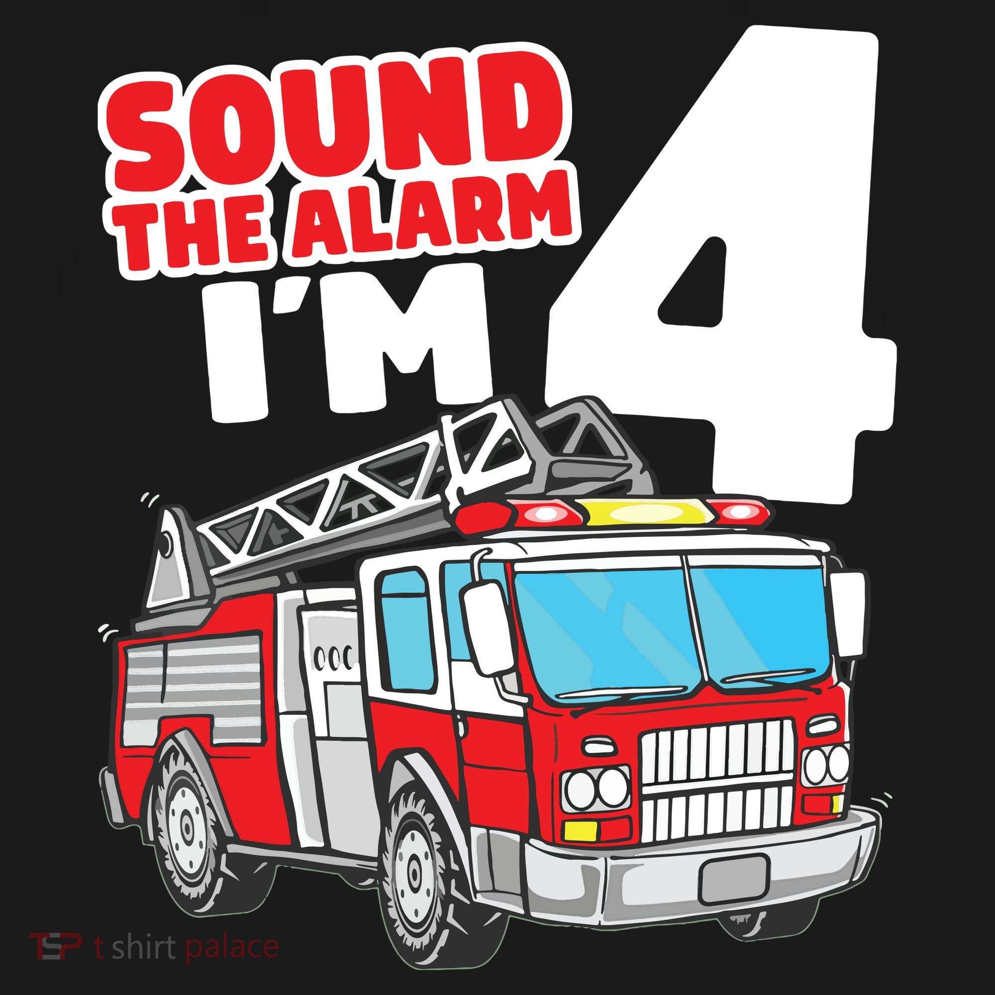 Kids Fire Truck 4 Year Old Firefighter Four 4th Birthday Boy Toddler Hoodie