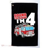 Kids Fire Truck 4 Year Old Firefighter Four 4th Birthday Boy Golf Towel thumb 0