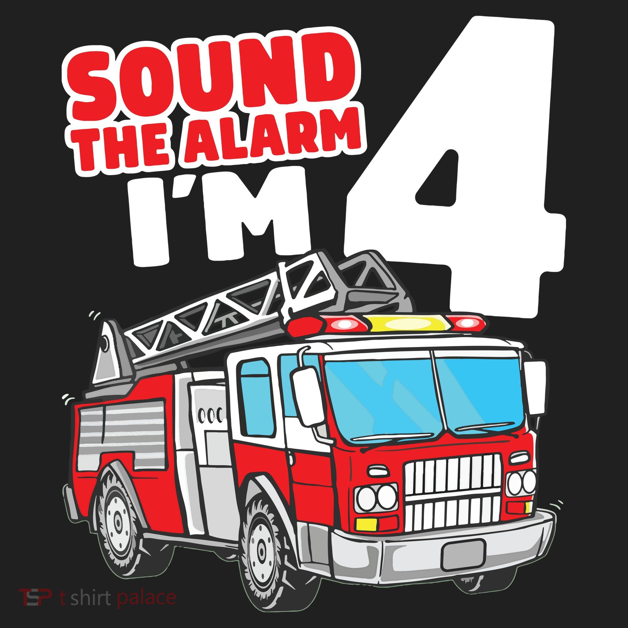 Kids Fire Truck 4 Year Old Firefighter Four 4th Birthday Boy Golf Towel