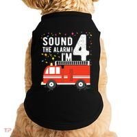 Kids Fire Truck 4th Birthday Boy 4 Year Old Firefighter Doggie Tank thumb 0