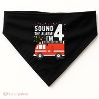 Kids Fire Truck 4th Birthday Boy 4 Year Old Firefighter USA-Made Doggie Bandana thumb 0