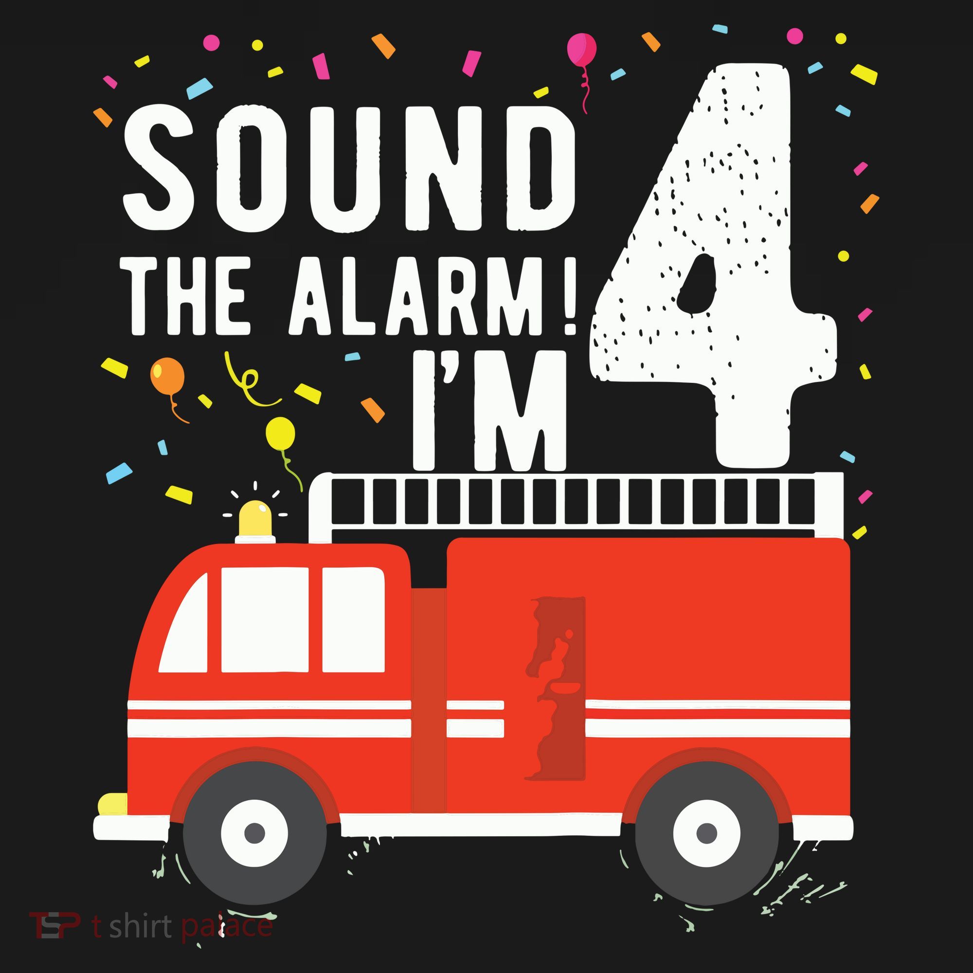 Kids Fire Truck 4th Birthday Boy 4 Year Old Firefighter Baby Bodysuit